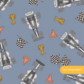 Slate Racer Seamless Pattern – Race Day & Boys Nursery Digital Download