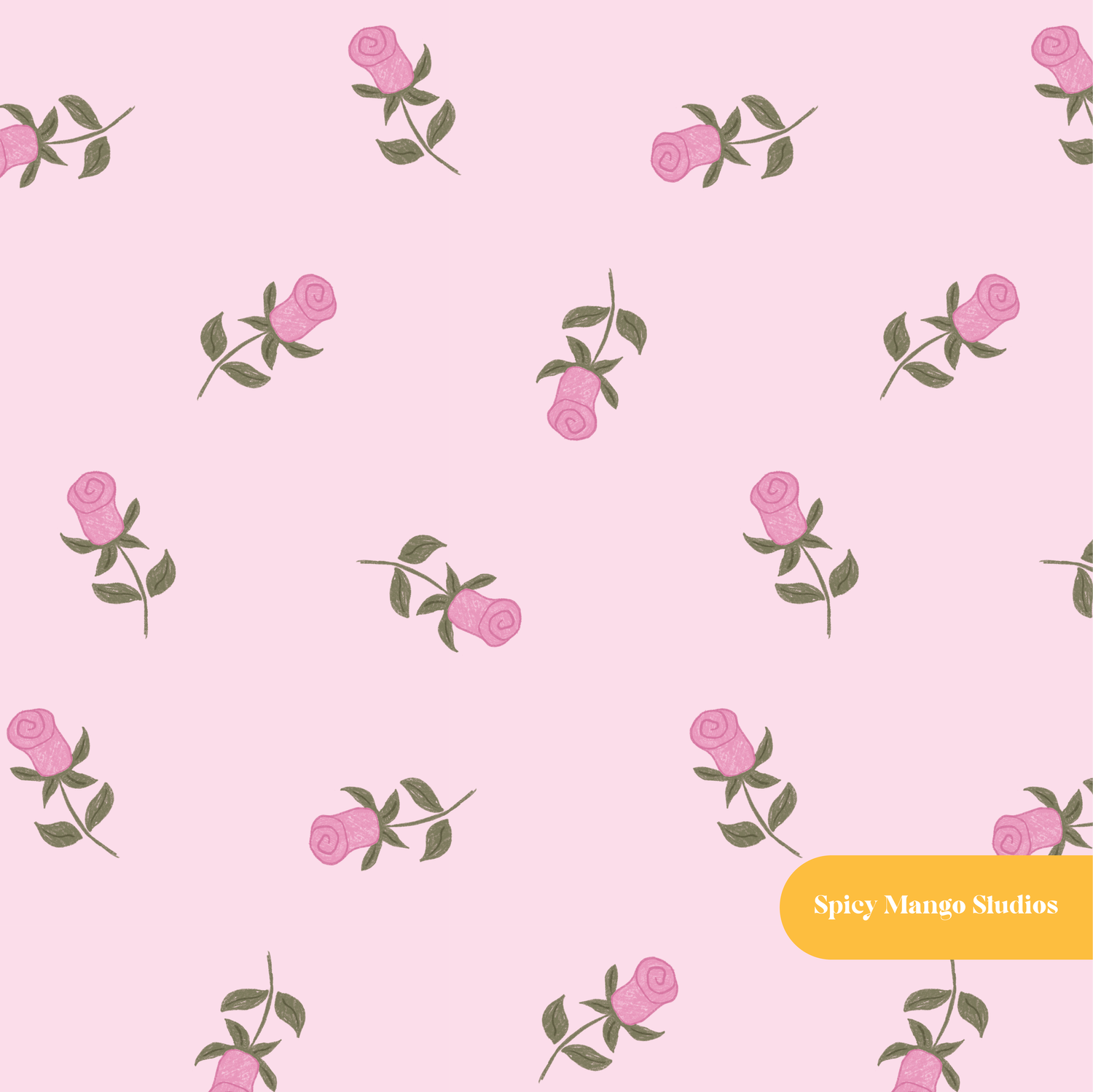 Pink Rosie Floral Seamless Pattern