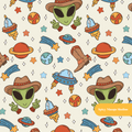 Neutral Space Cowboy Seamless Pattern