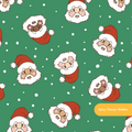 Holiday Green Santa Claus Seamless Pattern