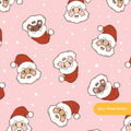 Pink and Red Santa Claus Seamless Pattern