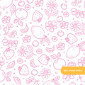 Pink Summer Fruit Medley Seamless Pattern