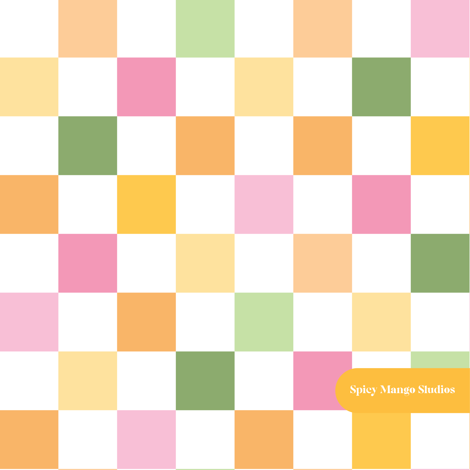Summer Checker Seamless Pattern