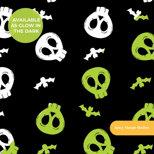 Black Halloween Skulls Seamless Pattern