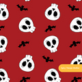 Red Halloween Skulls Seamless Pattern