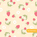 Yellow Spring Strawberry Seamless Pattern