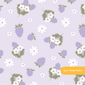 Purple Spring Strawberry Seamless Pattern