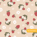 Tan Spring Strawberry Seamless Pattern