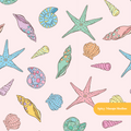 Pink Seashells Seamless Pattern