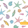 White Seashells Seamless Pattern