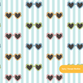 Aqua Pinstripe Summer Sunglasses Seamless Pattern