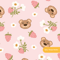 Pink Straw-Bear-Y Seamless Pattern