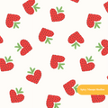 Neutral Strawberry Hearts Seamless Pattern