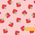 Pink Strawberry Hearts Seamless Pattern