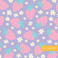 Purple Strawberry Floral Seamless Pattern