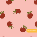 Peach Summer Apples Seamless Pattern – Back to School & Kitchen Digital Download