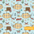 Seafoam Submarine Adventures Seamless Pattern