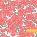 Red Sweet Rose Floral Seamless Pattern