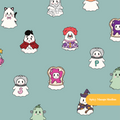 Moss Spooky Ghosts Halloween Seamless Pattern