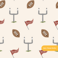Neutral Touchdown Seamless Pattern – Game Day & Tailgate Party Digital Download