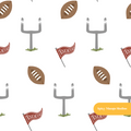 White Touchdown Seamless Pattern – Game Day & Tailgate Party Digital Download