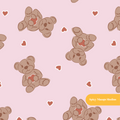 Pink Teddy Love Seamless Pattern