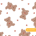 White Teddy Love Seamless Pattern