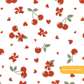White and Red Very Cherry Seamless Pattern