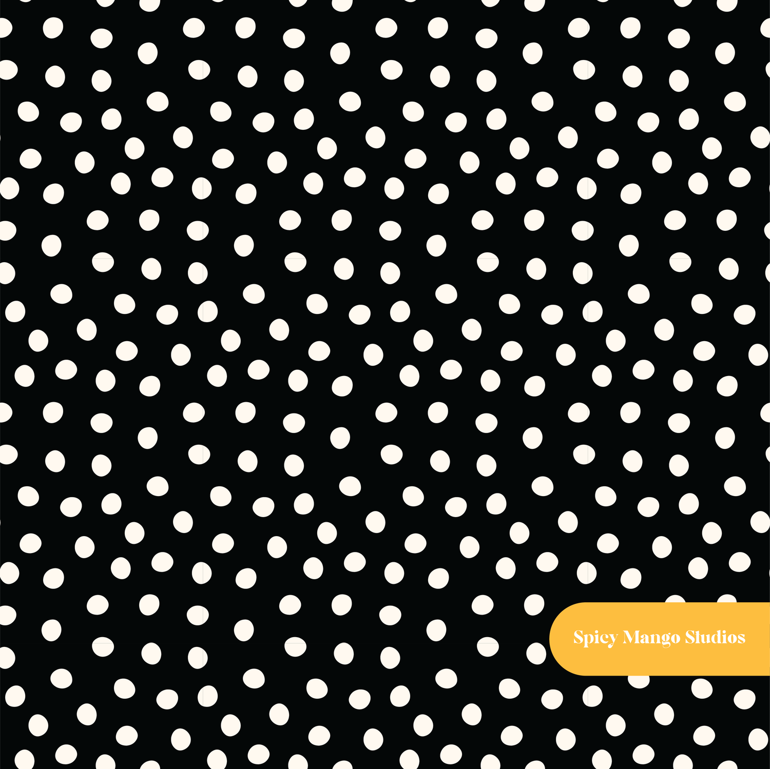 Black Valley Polka Dot Seamless Pattern