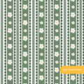 Green Vintage Floral Stripe Seamless Pattern