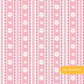 Pink Vintage Floral Stripe Seamless Pattern