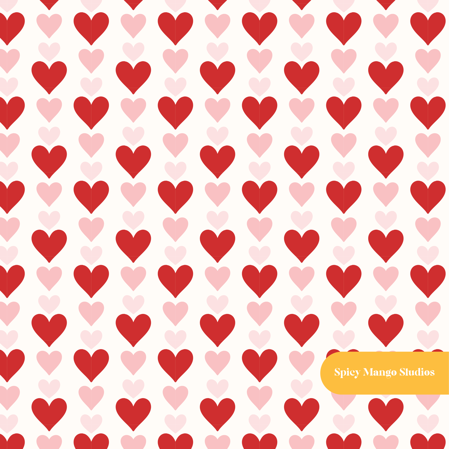 Red and Pink Valentine's Heart Seamless Pattern