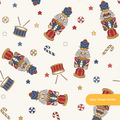 Neutral Vintage Nutcracker Seamless Pattern