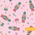 Pink Vintage Nutcracker Seamless Pattern