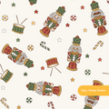 Retro Vintage Nutcracker Seamless Pattern
