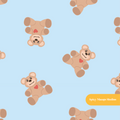 Light Blue Valentine's Day Teddy Bear Seamless Pattern