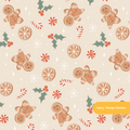Neutral Whimsy Holiday Seamless Pattern