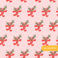 Pink Whimsy Holly Seamless Pattern – Christmas & Holiday Décor Digital Download
