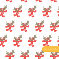 White Whimsy Holly Seamless Pattern – Christmas & Holiday Décor Digital Download