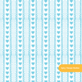 Aqua Watercolor Heart Stripe Seamless Pattern