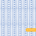 Blue Watercolor Heart Stripe Seamless Pattern