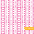 Pink Watercolor Heart Stripe Seamless Pattern