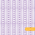 Purple Watercolor Heart Stripe Seamless Pattern