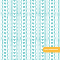 Teal Watercolor Heart Stripe Seamless Pattern