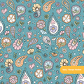 Aquamarine Whimsical Paisley Seamless Pattern