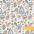 Off White Whimsical Paisley Seamless Pattern