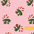 Pink Christmas Candy Cane Seamless Pattern