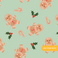 Green Classic Gingerbread Seamless Pattern – Digital Download
