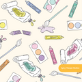 Neutral Painter Seamless Pattern