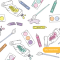 White Painter Seamless Pattern